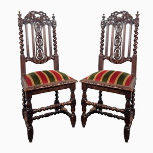 Louis XIII Style Oak Chairs, Set of 2-HLV-2033131