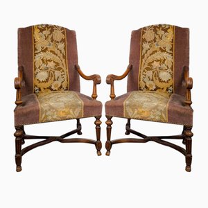 Louis XIII Style Queen Armchairs, Set of 2-HLV-2033135