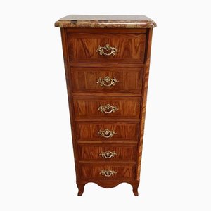 Louis XIV- Louis XV Small Veneer Chiffonnier from Boudin, 1760s-RVK-1334867