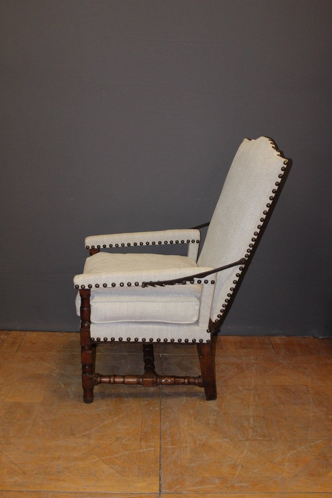 Louis XIV Rack Armchair in Walnut