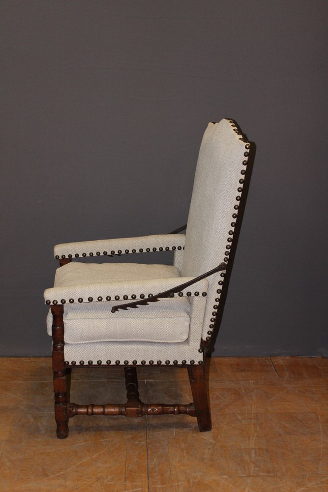 Louis XIV Rack Armchair in Walnut