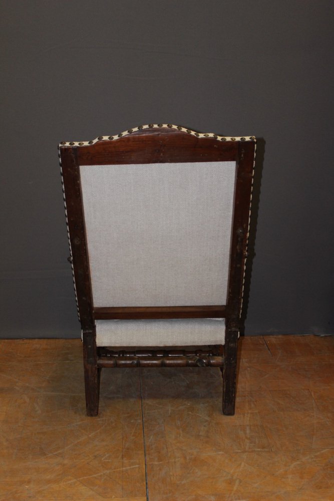 Louis XIV Rack Armchair in Walnut