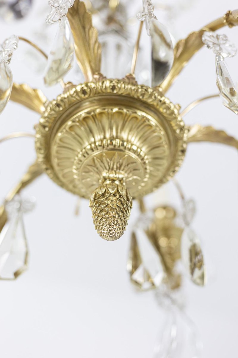 Louis XIV Style Chandelier in Crystal and Gilt Bronze, 1880s