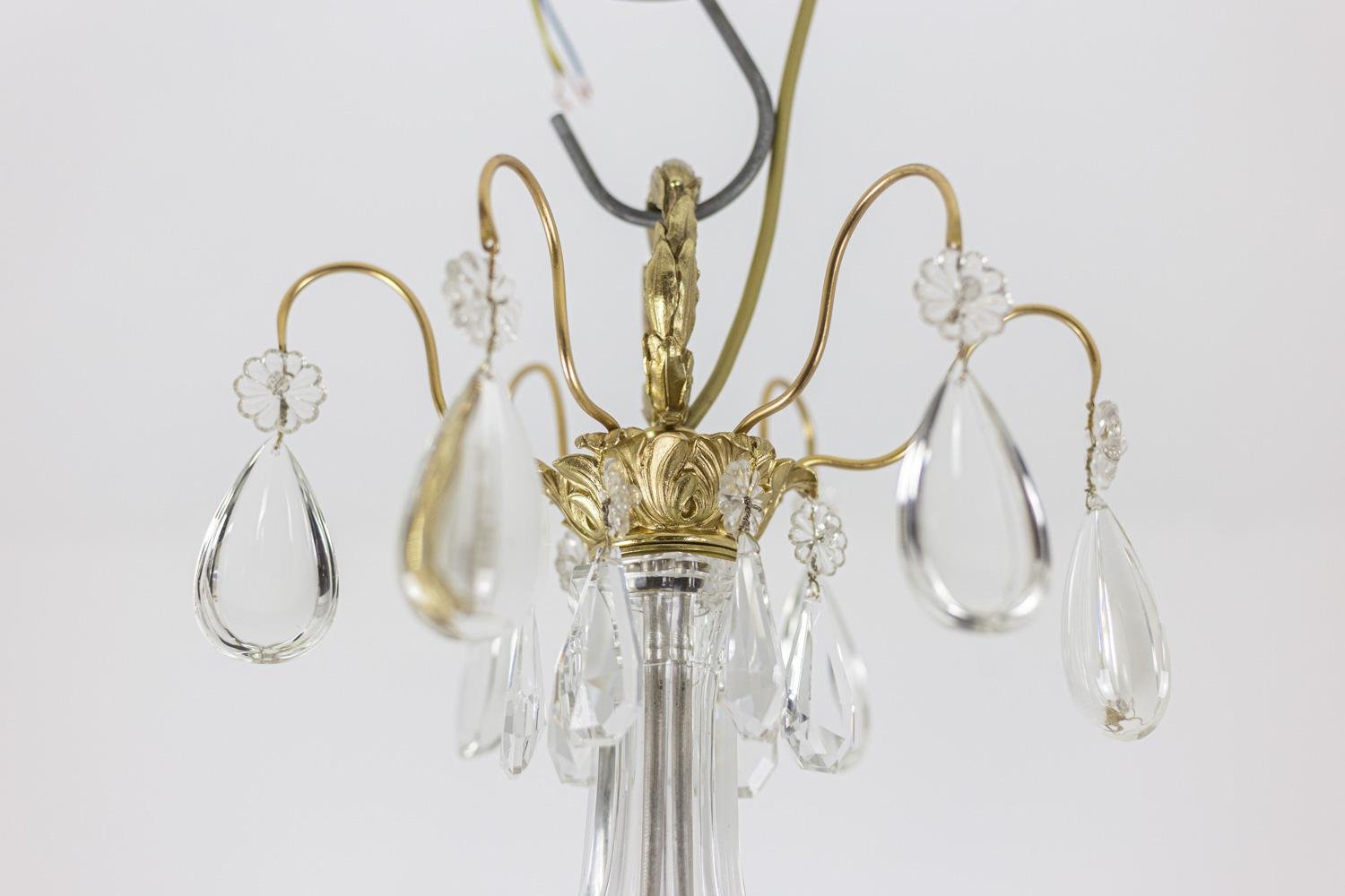 Louis XIV Style Chandelier in Crystal and Gilt Bronze, 1880s