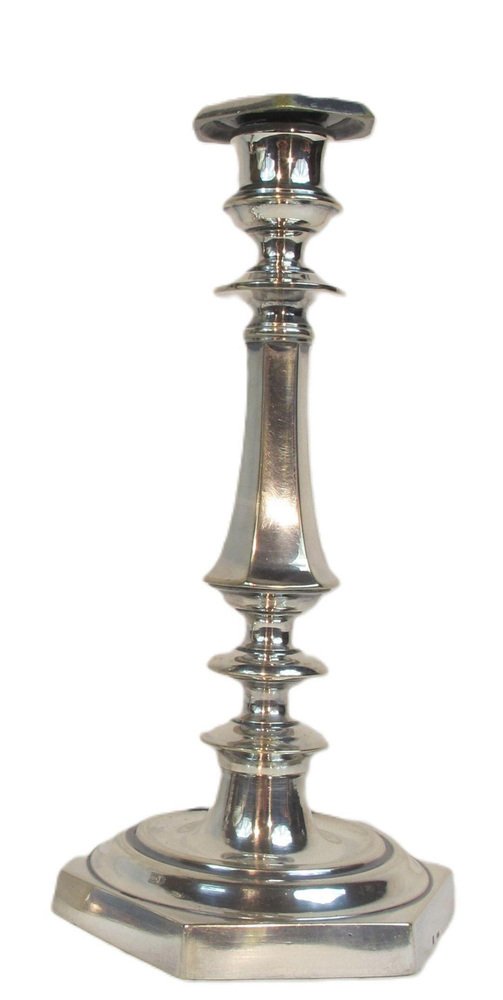 Louis XIV Style Silvered Bronze Candlesticks, Set of 2