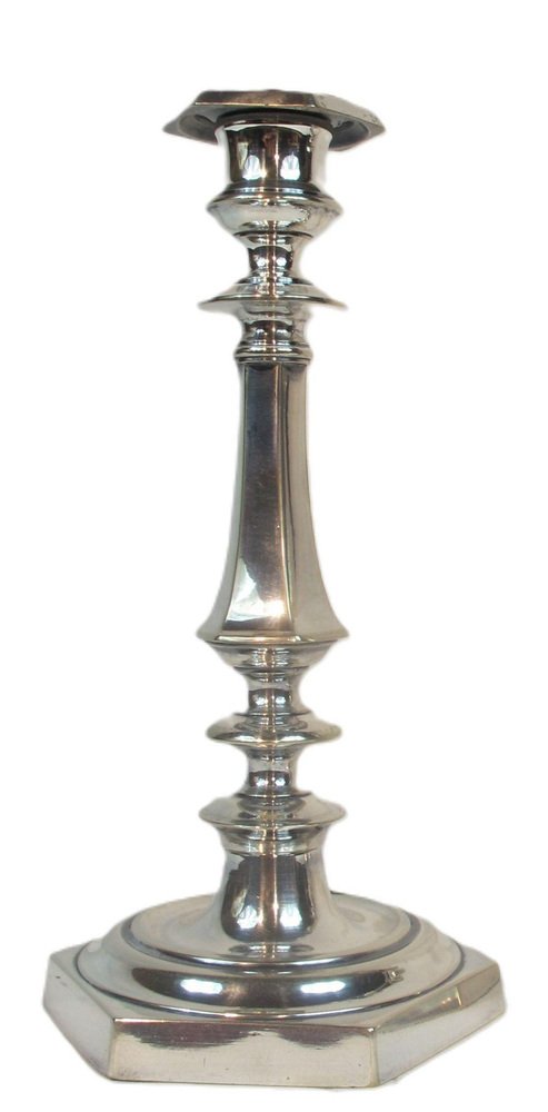 Louis XIV Style Silvered Bronze Candlesticks, Set of 2