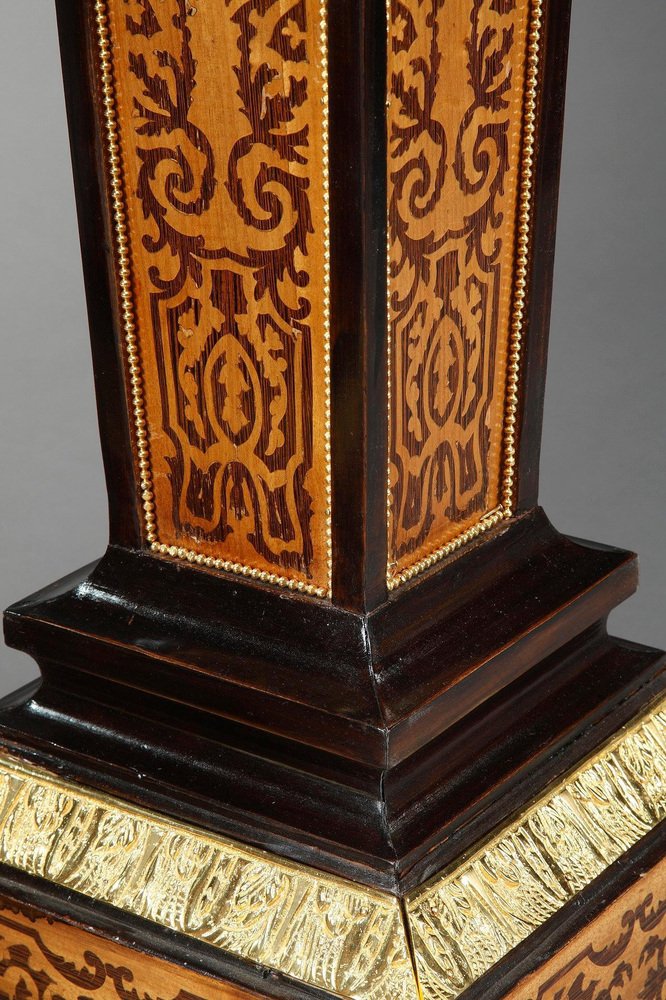 Louis XIV Style Wood Marquetry Columns, Set of 2