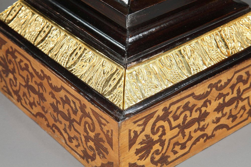 Louis XIV Style Wood Marquetry Columns, Set of 2