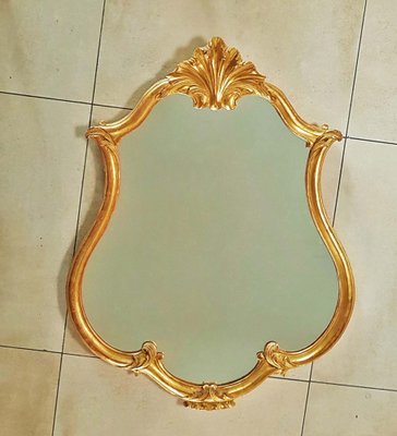 Louis XV Baroque Gold Wall Mirror, France, 1780-POM-1178058