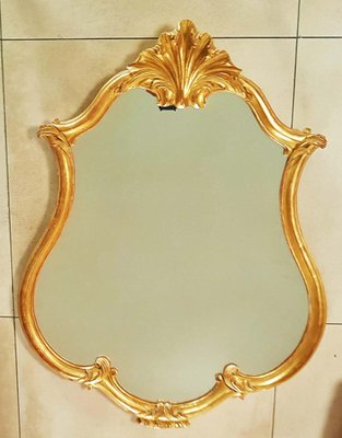 Louis XV Baroque Gold Wall Mirror, France, 1780-POM-1178058