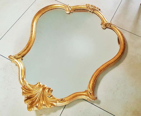 Louis XV Baroque Gold Wall Mirror, France, 1780-POM-1178058