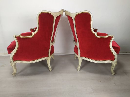 Louis XV Bergere Armchairs, 1950s, Set of 4-EAD-2032383