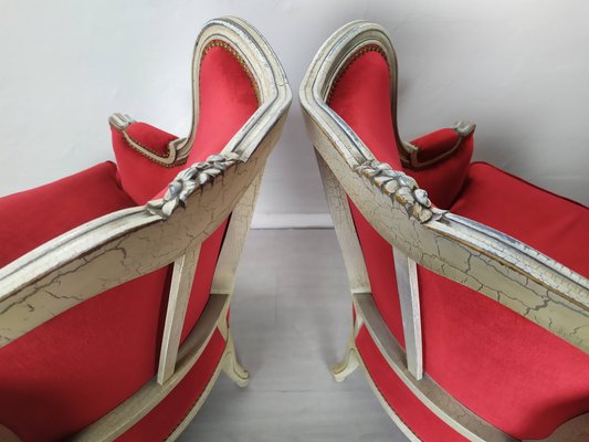 Louis XV Bergere Armchairs, 1950s, Set of 4-EAD-2032383