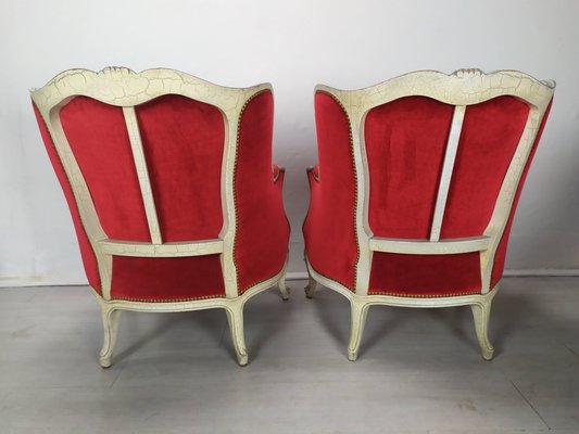 Louis XV Bergere Armchairs, 1950s, Set of 4-EAD-2032383