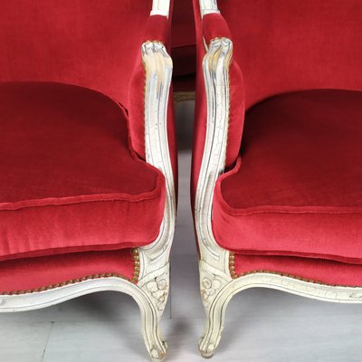 Louis XV Bergere Armchairs, 1950s, Set of 4-EAD-2032383