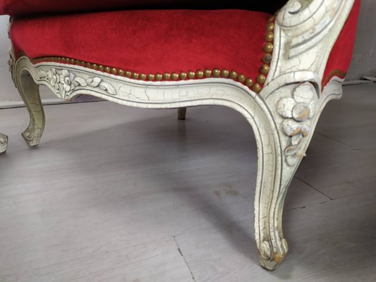 Louis XV Bergere Armchairs, 1950s, Set of 4-EAD-2032383