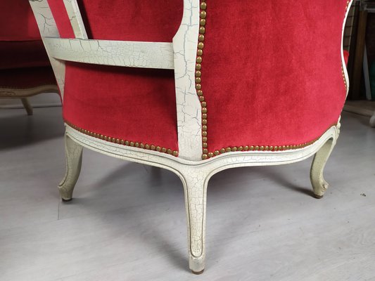 Louis XV Bergere Armchairs, 1950s, Set of 4-EAD-2032383