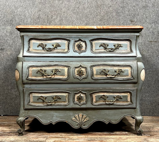 Louis XV Bordelaise Tomb Commode in Painted Wood