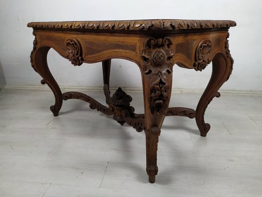 Louis XV Carved Oak Side Table-EAD-1784480