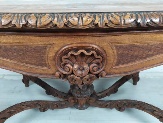 Louis XV Carved Oak Side Table-EAD-1784480