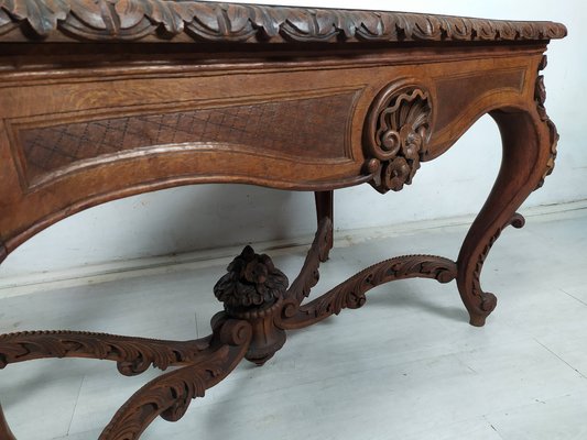 Louis XV Carved Oak Side Table-EAD-1784480