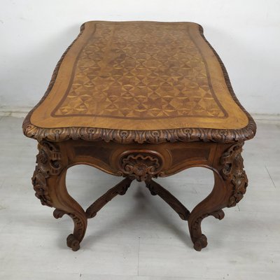 Louis XV Carved Oak Side Table-EAD-1784480