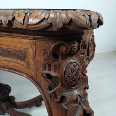 Louis XV Carved Oak Side Table-EAD-1784480