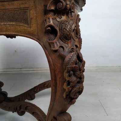 Louis XV Carved Oak Side Table-EAD-1784480