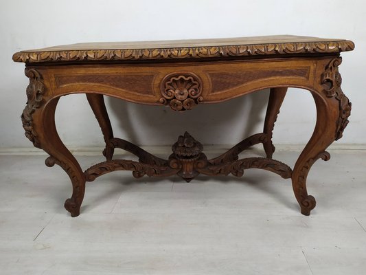 Louis XV Carved Oak Side Table-EAD-1784480