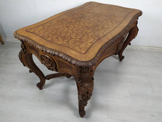 Louis XV Carved Oak Side Table-EAD-1784480