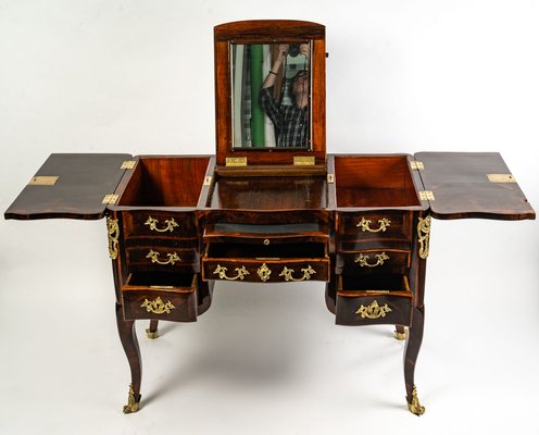 Louis XV Centerpiece Dressing Table in Rosewood Veneer-UQL-960738