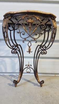 Louis XV Console Table in Wrought Iron-SNC-1340515