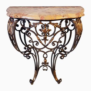 Louis XV Console Table in Wrought Iron-SNC-1340515