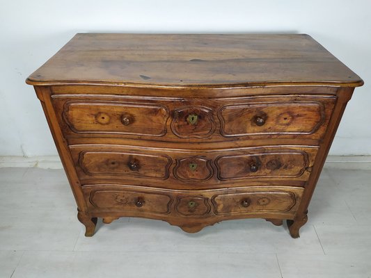 Louis XV Curved Walnut Chest of Drawers-EAD-1747186