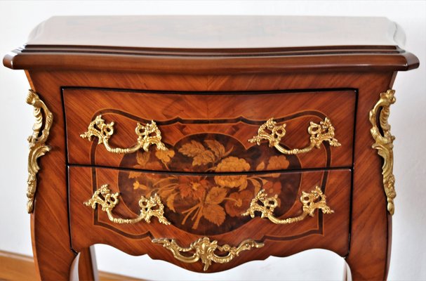 Louis XV Dresser and Bedside Tables with Baroque Style Inlays, Set of 3-IYX-1178008