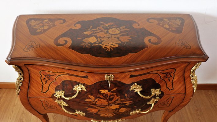 Louis XV Dresser and Bedside Tables with Baroque Style Inlays, Set of 3-IYX-1178008