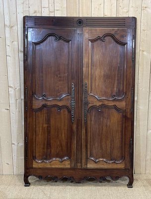 Louis XV Facade Wardrobe in Walnut, 19th Century-QYF-1332095