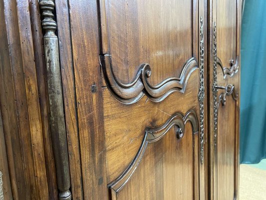 Louis XV Facade Wardrobe in Walnut, 19th Century-QYF-1332095