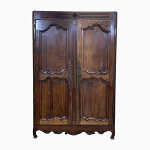 Louis XV Facade Wardrobe in Walnut, 19th Century-QYF-1332095