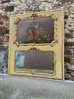 Louis XV French Painted and Gilded Trumeau Mirror-GQM-1821346