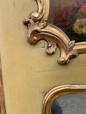 Louis XV French Painted and Gilded Trumeau Mirror-GQM-1821346