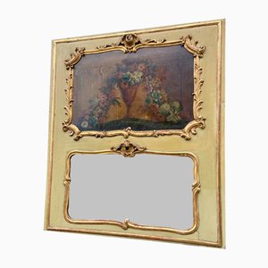 Louis XV French Painted and Gilded Trumeau Mirror-GQM-1821346