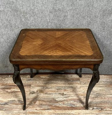 Louis XV Games Table in Precious Wood Marquetry, 1850s-MWB-2035878