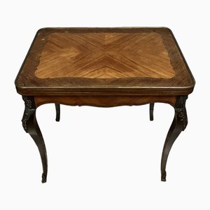 Louis XV Games Table in Precious Wood Marquetry, 1850s-MWB-2035878