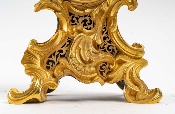 Louis XV Gilded Bronze Mantel Set, Set of 6-UQL-948665