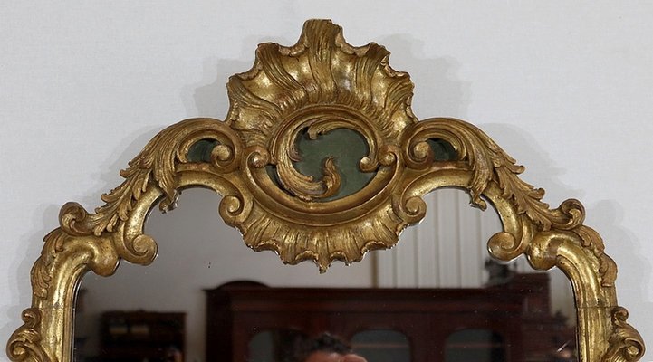 Louis XV Gold Wooden Rock Mirror, 1900s-RVK-1316681