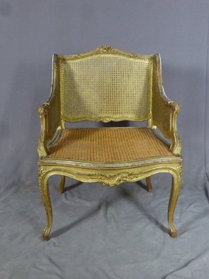 Louis XV Golden Armchair-WSV-1088309