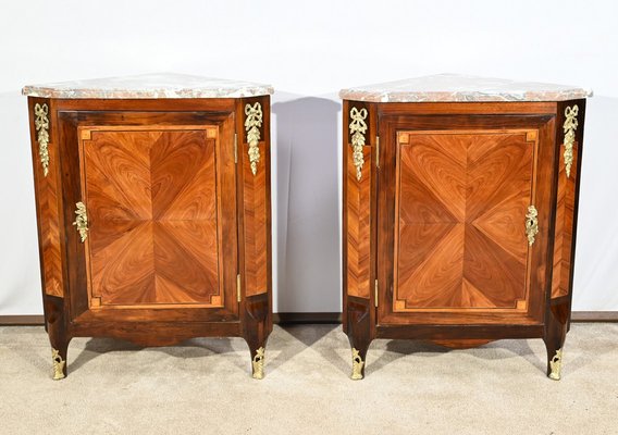 Louis XV-Louis XVI Transition Corners Cabinets, Late 18th Century, Set of 2-RVK-1764635