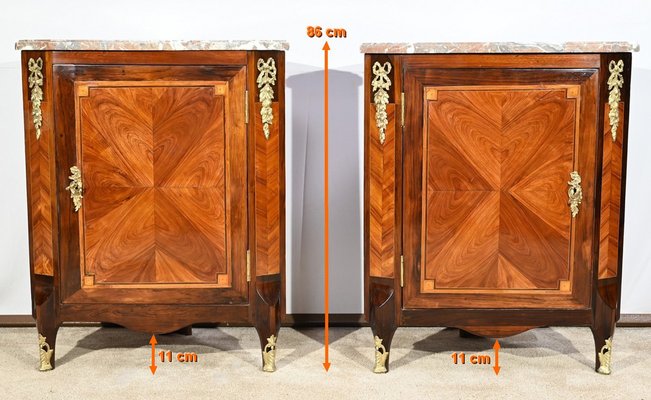 Louis XV-Louis XVI Transition Corners Cabinets, Late 18th Century, Set of 2-RVK-1764635