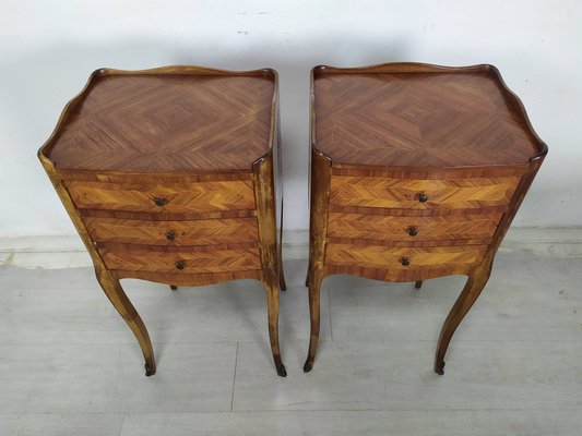 Louis XV Marquetry Nightstands, 1950s, Set of 2-EAD-1768663